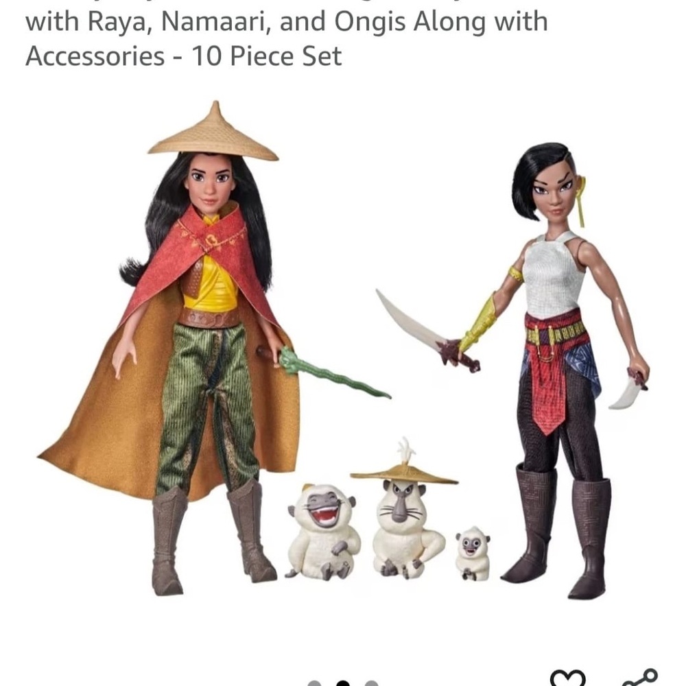 Disney Raya and Namaari Adventure Doll Set - Red, Yellow, Brown